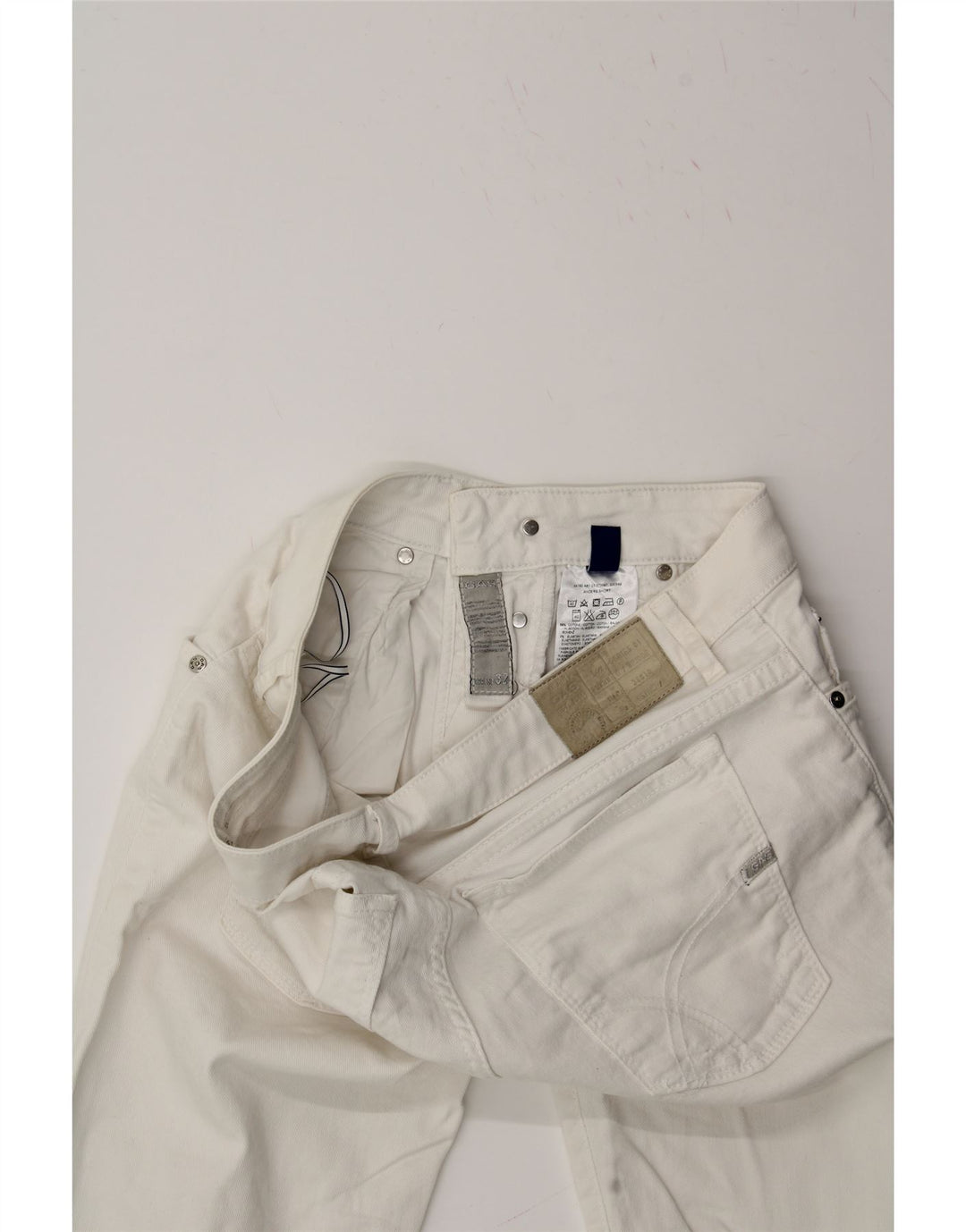 GAS Womens Slim Denim Bermuda Shorts W32 Large  Off White Cotton Vintage Gas and Second-Hand Gas from Messina Hembry 