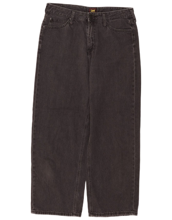 Lee Damen High Waist Crop Loose Jeans W30 L25 Schwarz