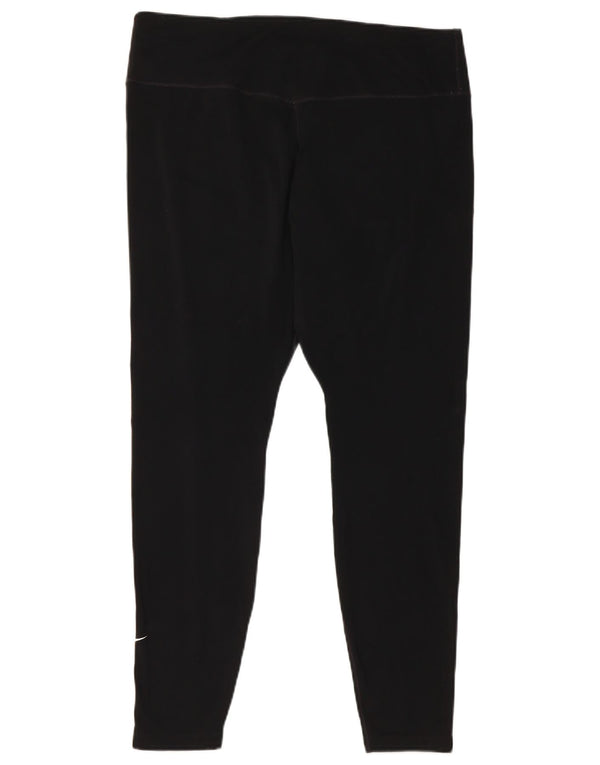 Nike Damen Dri Fit Crop Leggings UK 18 XL Schwarz Polyester