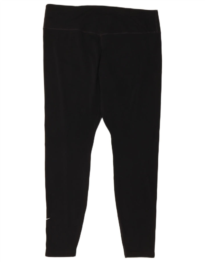 Nike Damen Dri Fit Crop Leggings UK 18 XL Schwarz Polyester