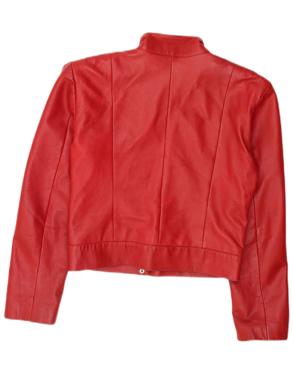 Vintage Damen Crop Lederjacke UK 18 XL Rot