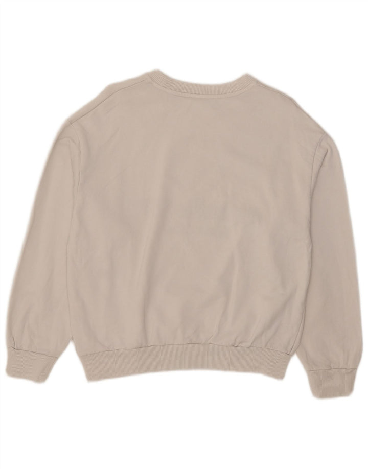 Zara Damen-Sweatshirt mit Grafik, übergroß, Größe S, Weiß, Baumwolle, UK 10
