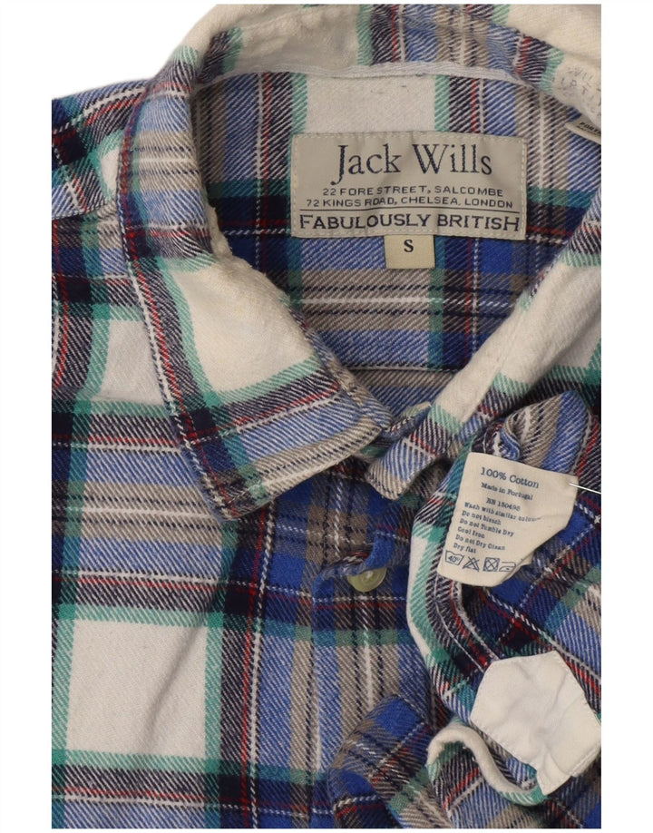 Jack Wills Herren-Flanellhemd, klein, marineblau, kariert, Baumwolle