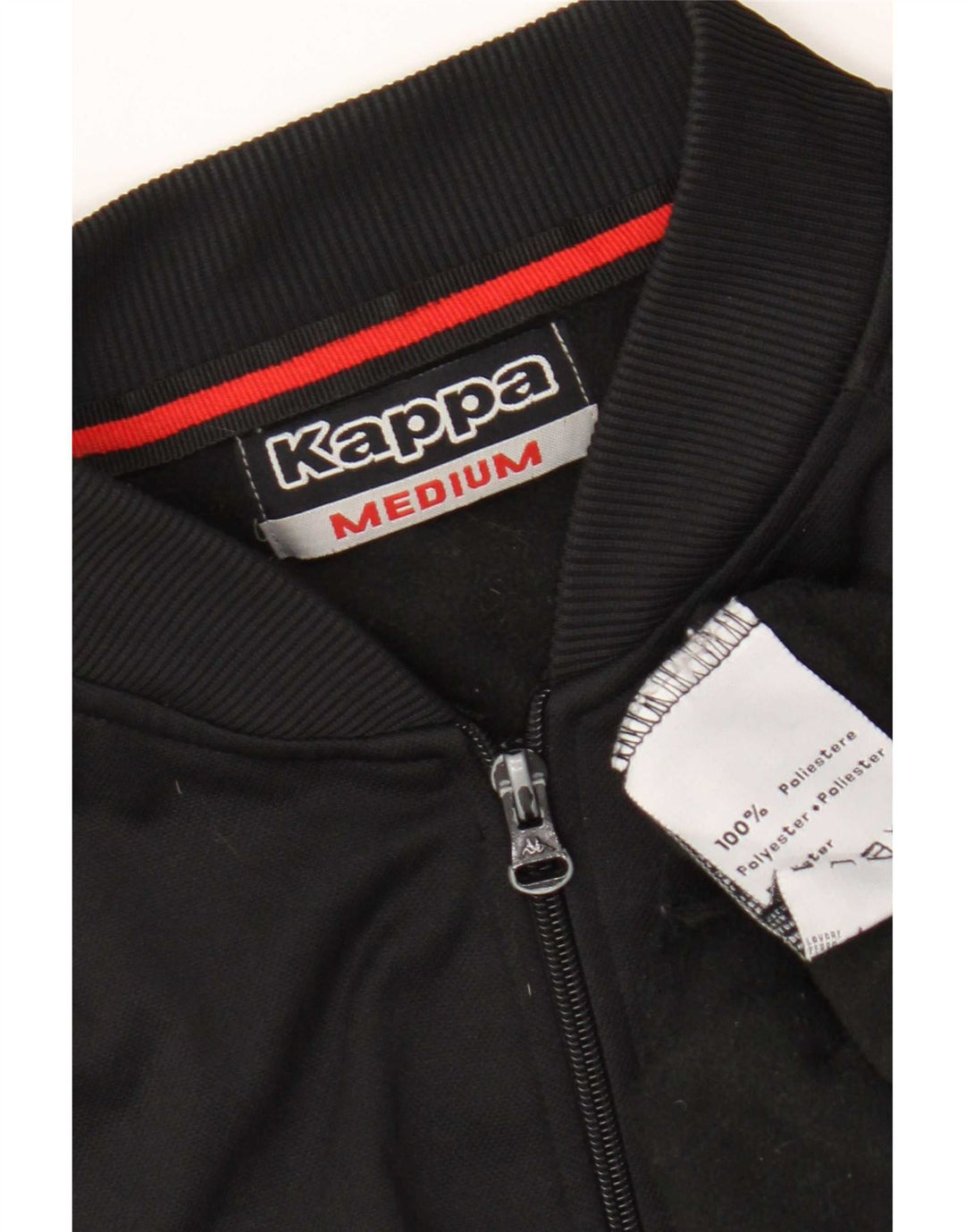 Kappa Herren-Trainingsanzug-Top-Jacke aus mittelschwarzem Polyester
