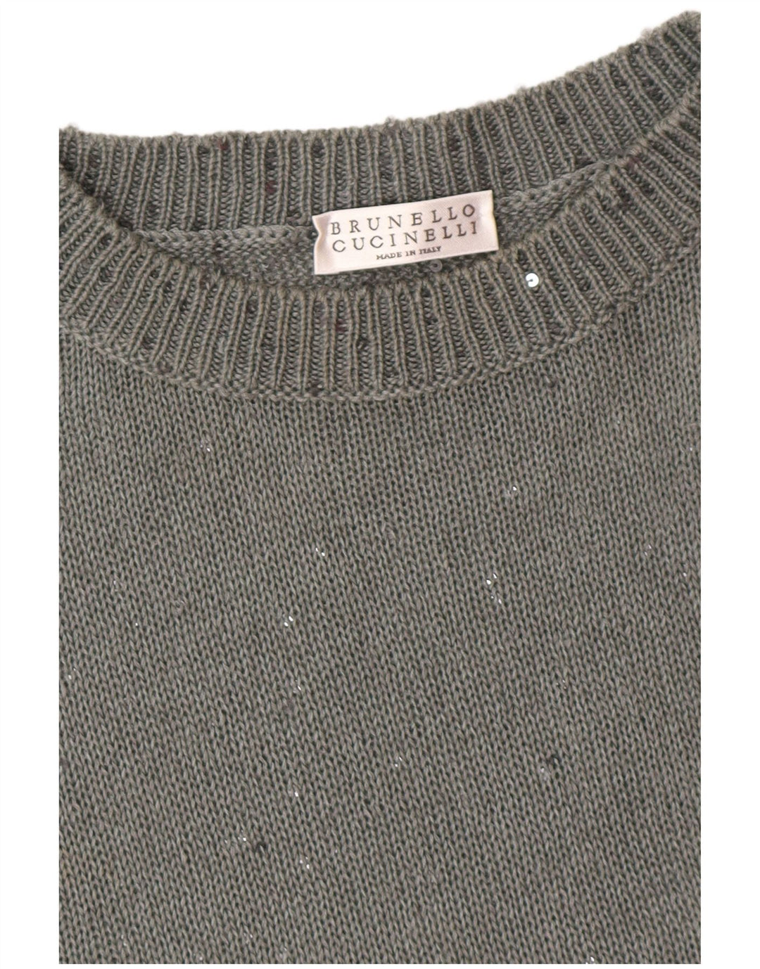 BRUNELLO CUCINELLI Damen Pullover mit Rundhalsausschnitt, UK 12, Mittelgrau