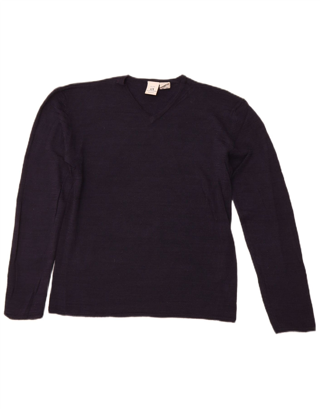 ARMANI EXCHANGE Damen-Pullover mit V-Ausschnitt, Gr. 12, mittleres Marineblau