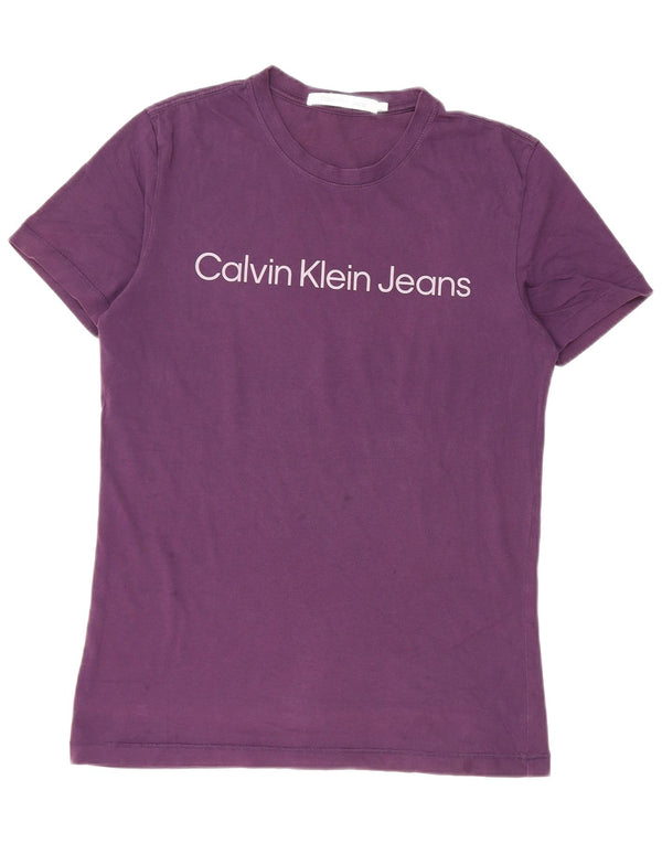 Calvin Klein Jeans Herren T-Shirt mit Grafik, Größe L, Lila
