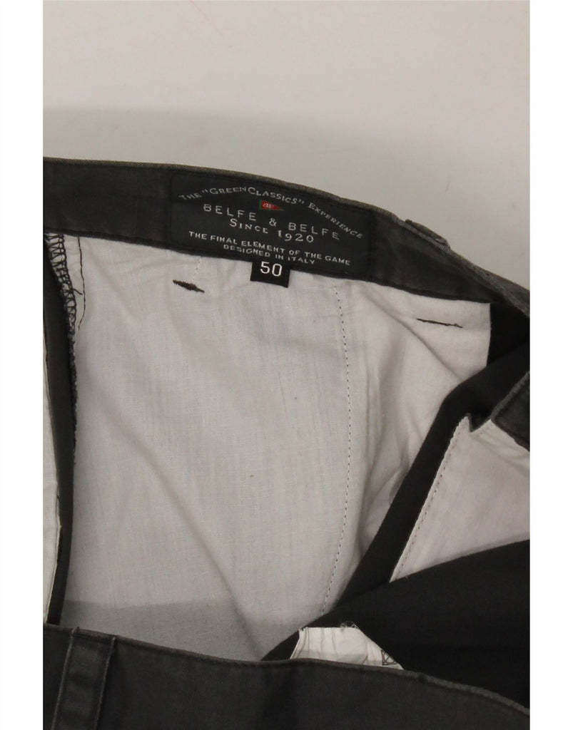 BELFE & BELFE Mens Pegged Chino Shorts IT 50 Large W34 L40 Grey Cotton Vintage Belfe & Belfe and Second-Hand Belfe & Belfe from Messina Hembry 