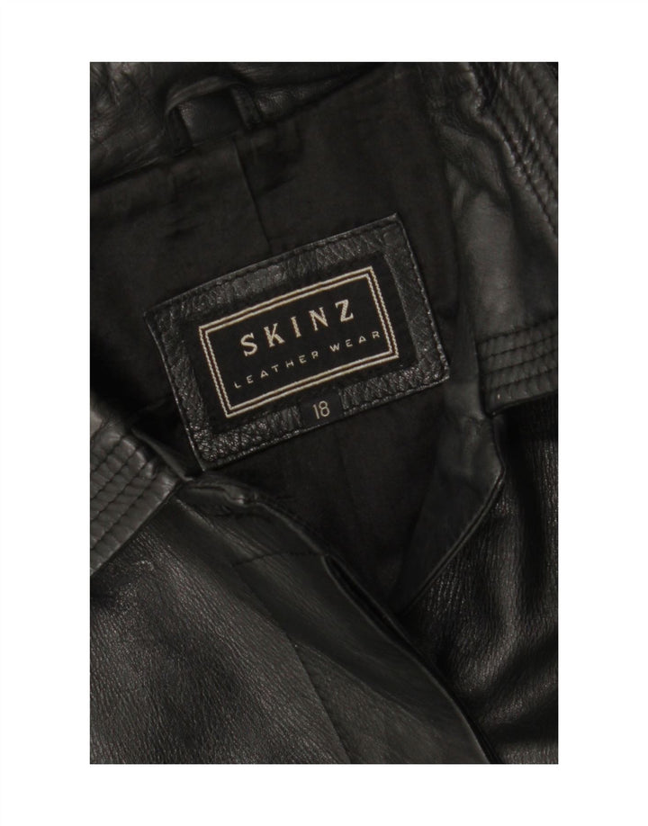 SKINZ Womens Leather Jacket UK 18 XL Black Leather Vintage Skinz and Second-Hand Skinz from Messina Hembry 