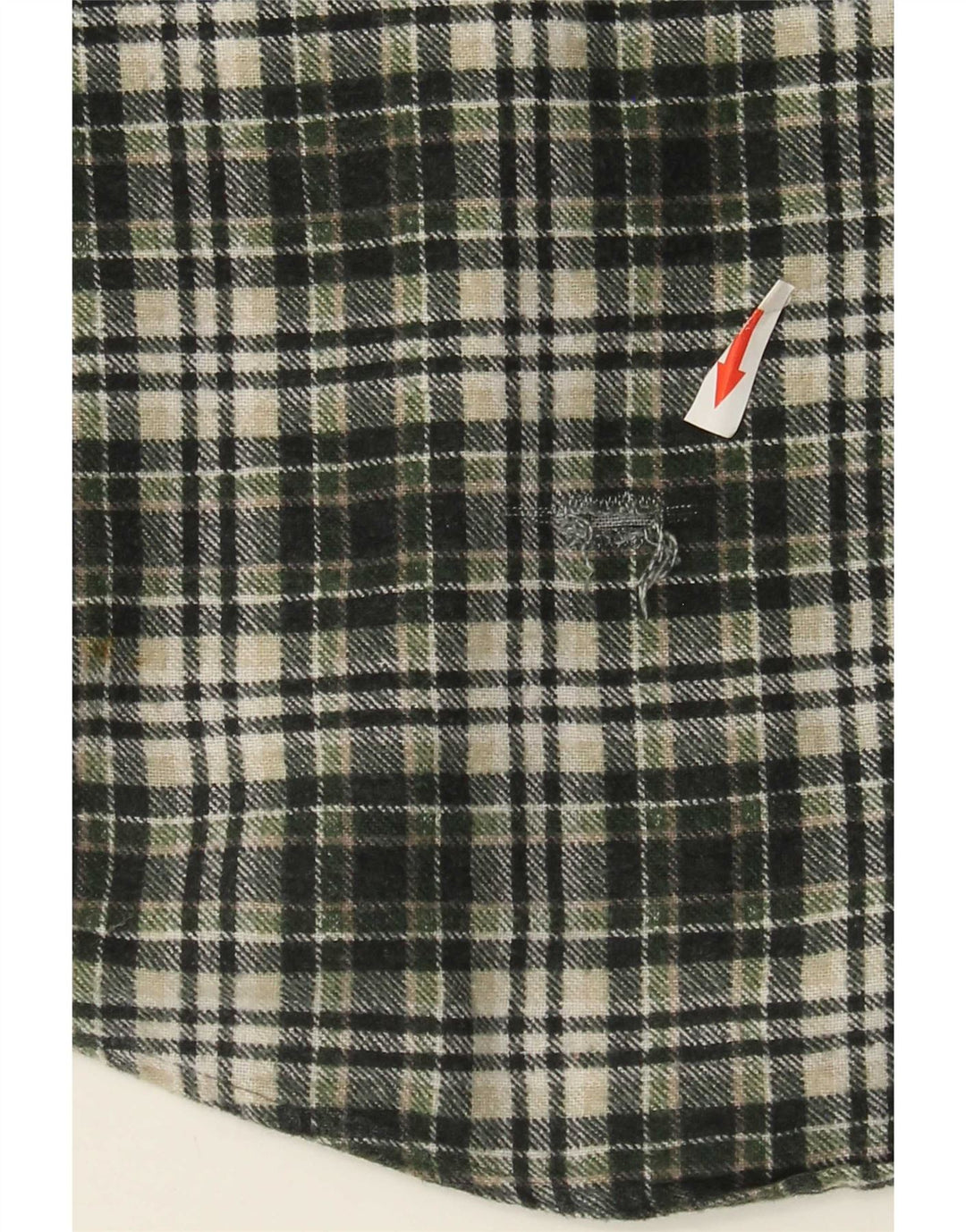 Vintage Herren-Flanellhemd, groß, grün kariert, Baumwolle
