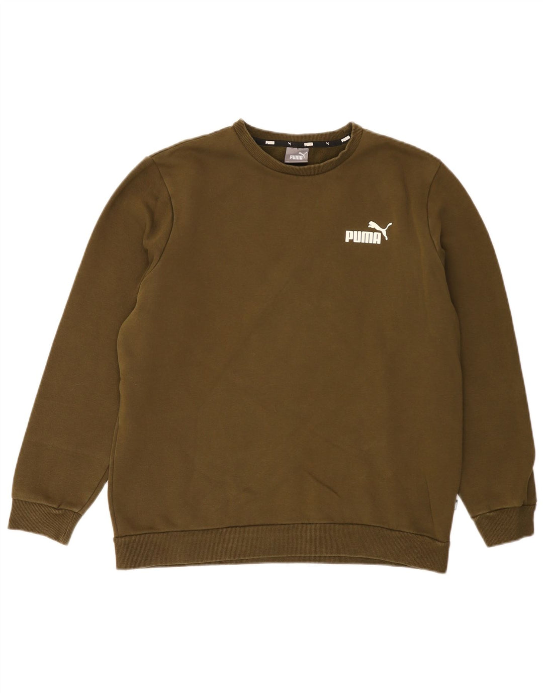 Puma Herren Sweatshirt Pullover Large Khaki Baumwolle