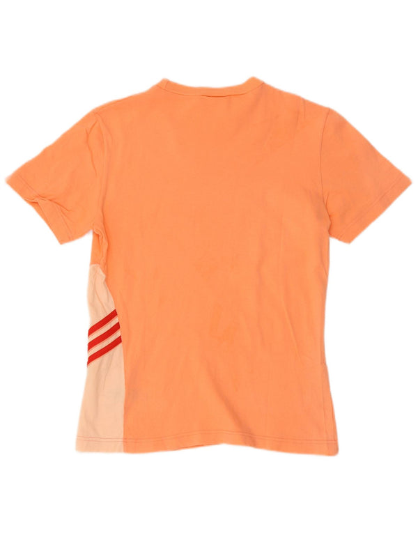 Adidas Kurzarm-T-Shirt für Damen, UK 12, Mittelorange, Farbblock