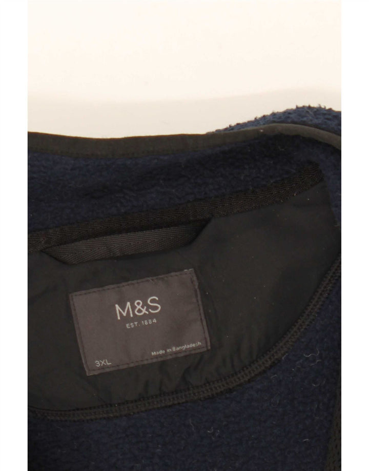 Marks & Spencer Herren Fleecejacke UK 46 3XL Marineblau Polyester