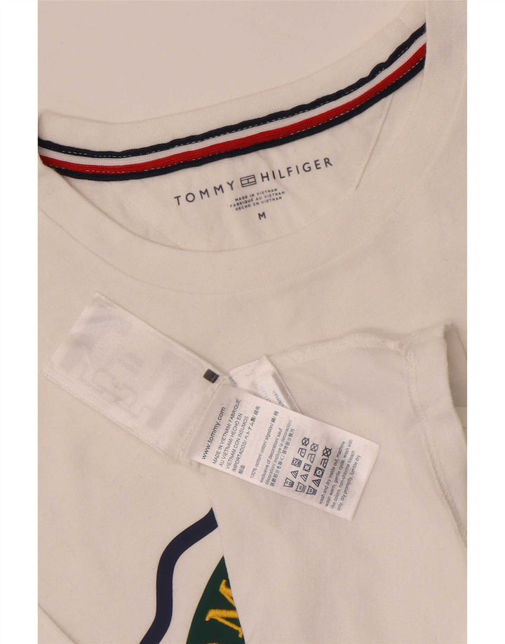 Tommy Hilfiger Herren-T-Shirt mit Grafik, mittelweiße Baumwolle