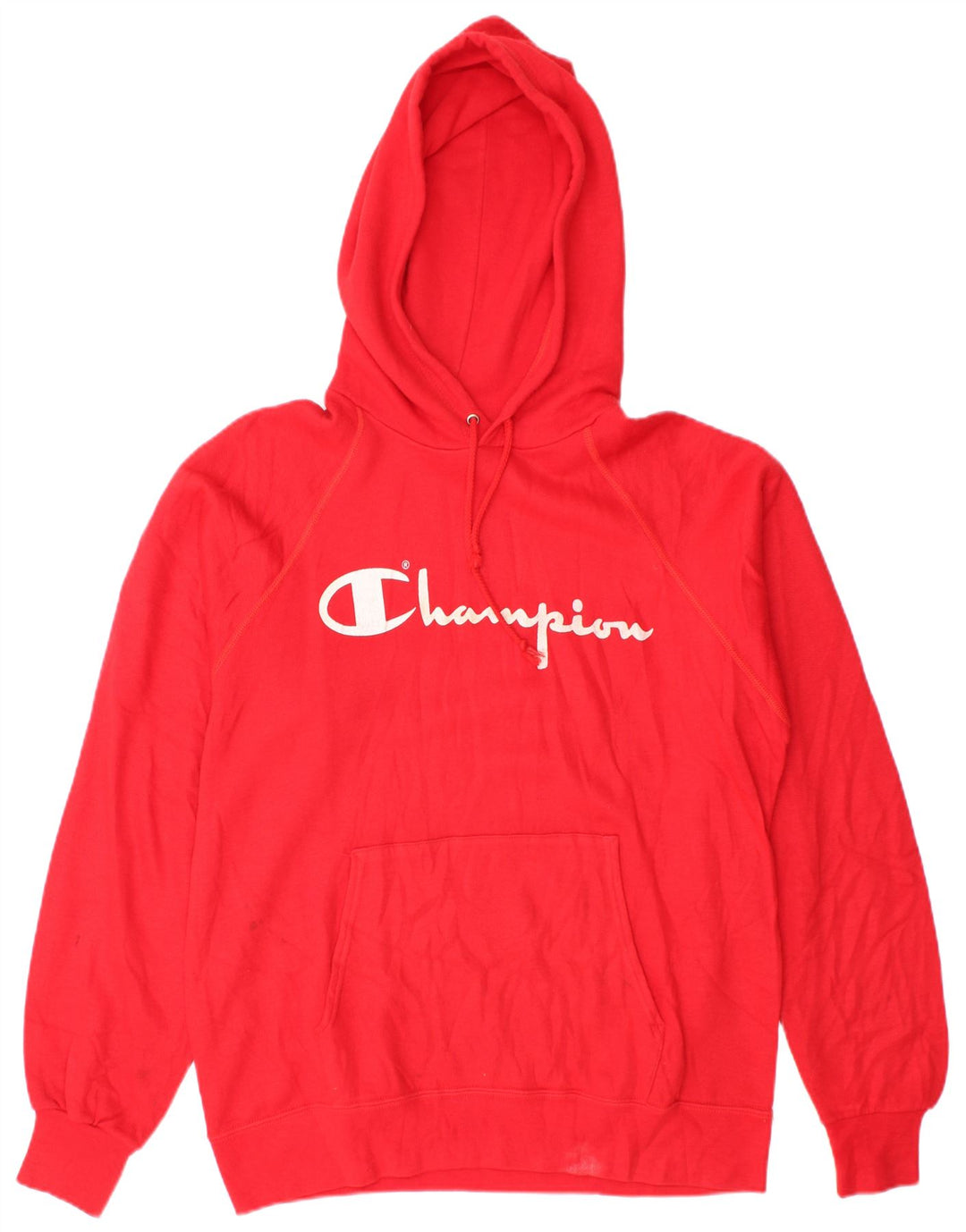 CHAMPION Damen Graphic Hoodie Pullover UK 16 Large Rot Acryl
