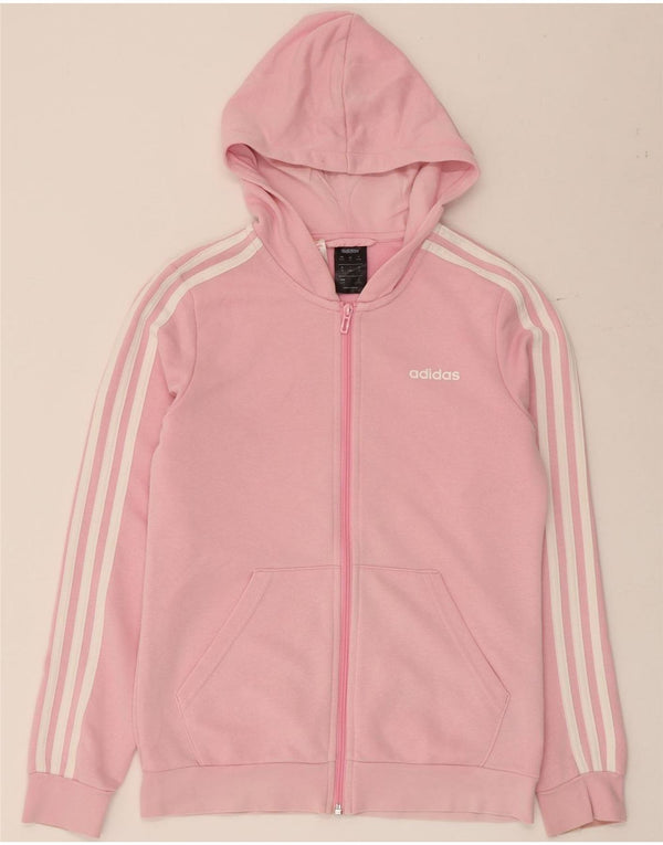 Adidas Mädchen-Kapuzenpullover mit Reißverschluss, 14–15 Jahre, rosa Baumwolle