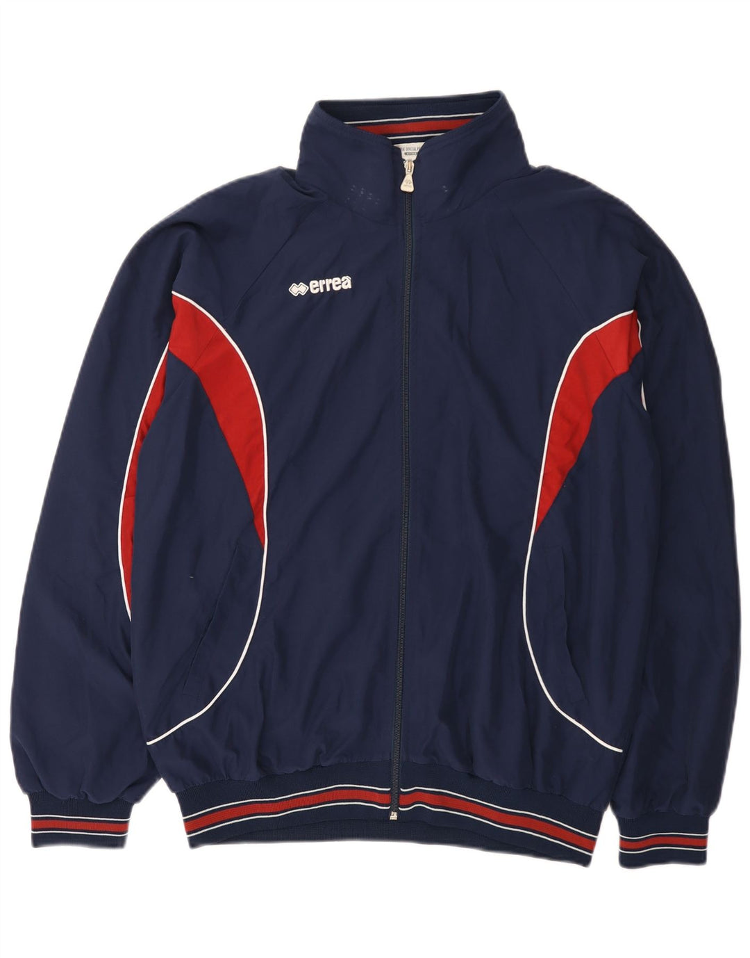 Errea Herren-Trainingsanzug-Oberteil, Jacke, groß, marineblau, Farbblock-Polyester