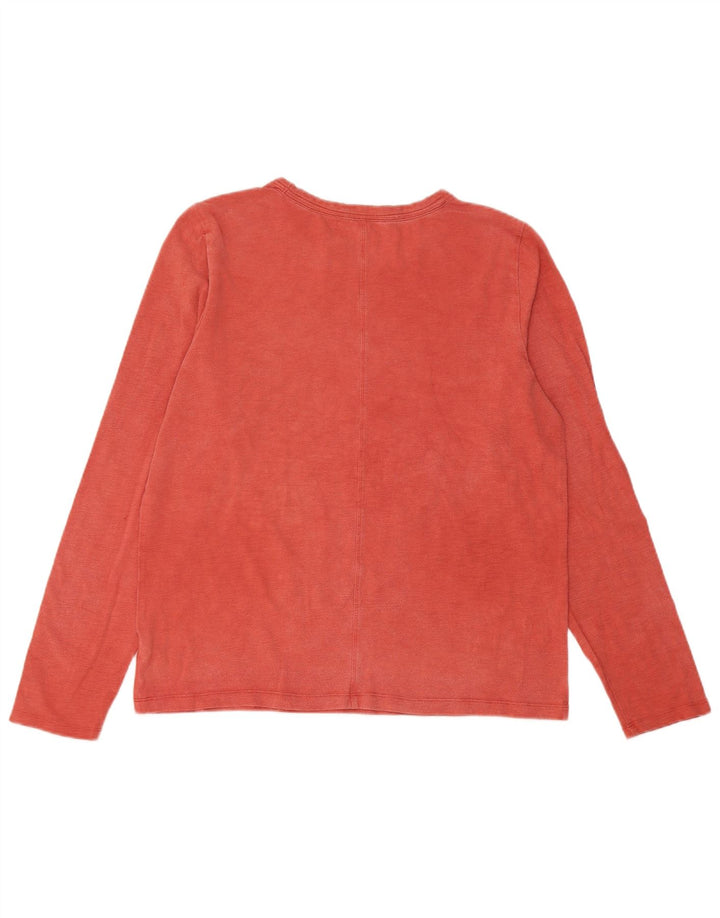 Gap Damen Top Langarm UK 14 Große rote Baumwolle