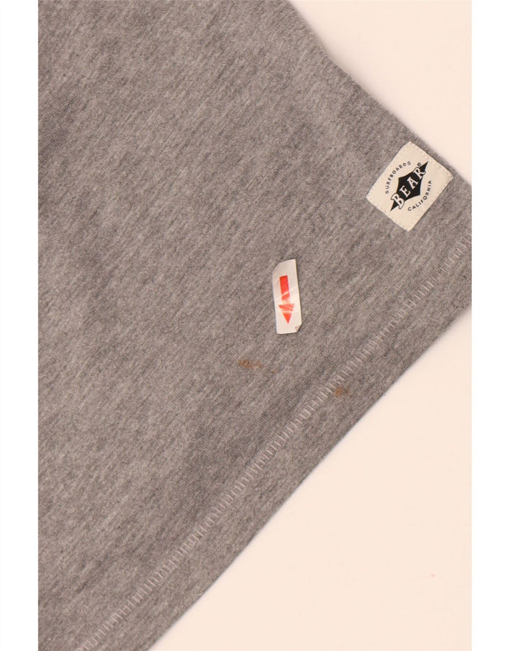 Bear Herren Grafik-T-Shirt-Oberteil XL Grau meliertes Polyester