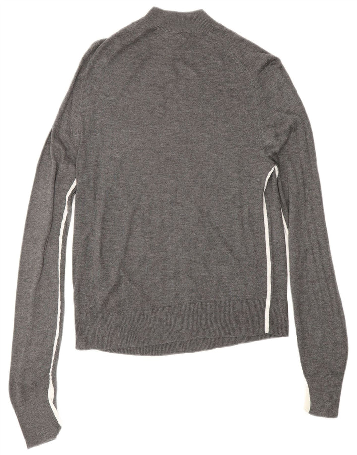 ZARA Damen-Pullover mit Rollkragen, UK 12, mittelgraue Viskose