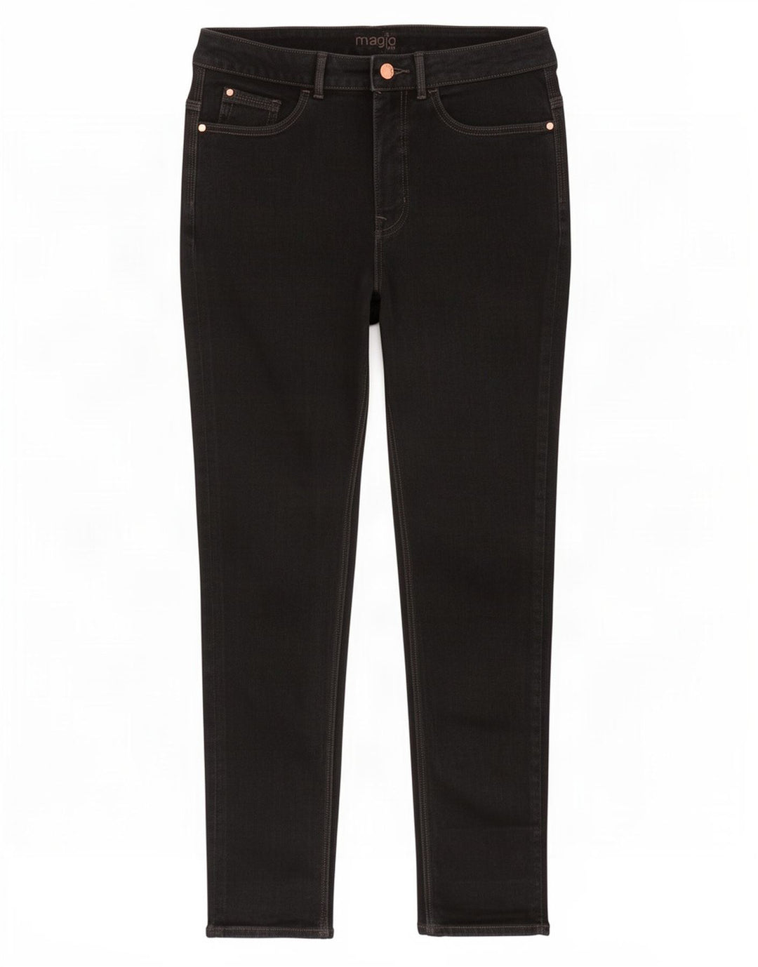 Marks & Spencer Damen Magic Slim Jeans UK 12 Medium W28 L28 Schwarze Baumwolle