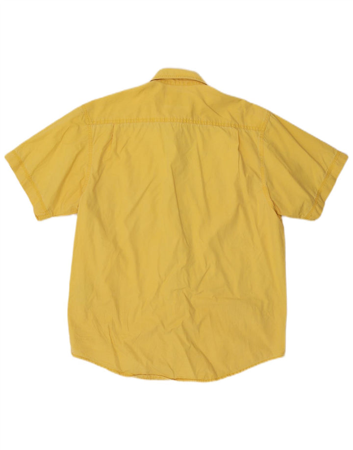 Wrangler Herren-Kurzarmhemd, klein, gelbe Baumwolle