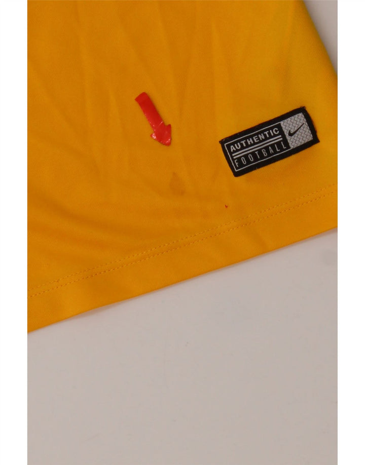 Nike Herren Dri Fit T-Shirt-Oberteil Mittelgelbes Farbblock-Polyester