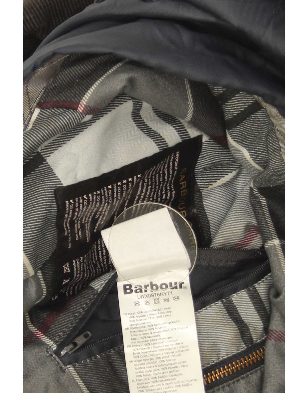Barbour Damenjacke aus gewachster Baumwolle, UK 10, Größe S, marineblaue Baumwolle