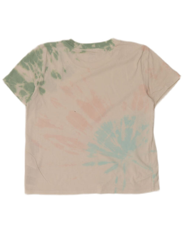 Levi's Damen T-Shirt Top UK 14 Mittelweiße Batik-Baumwolle