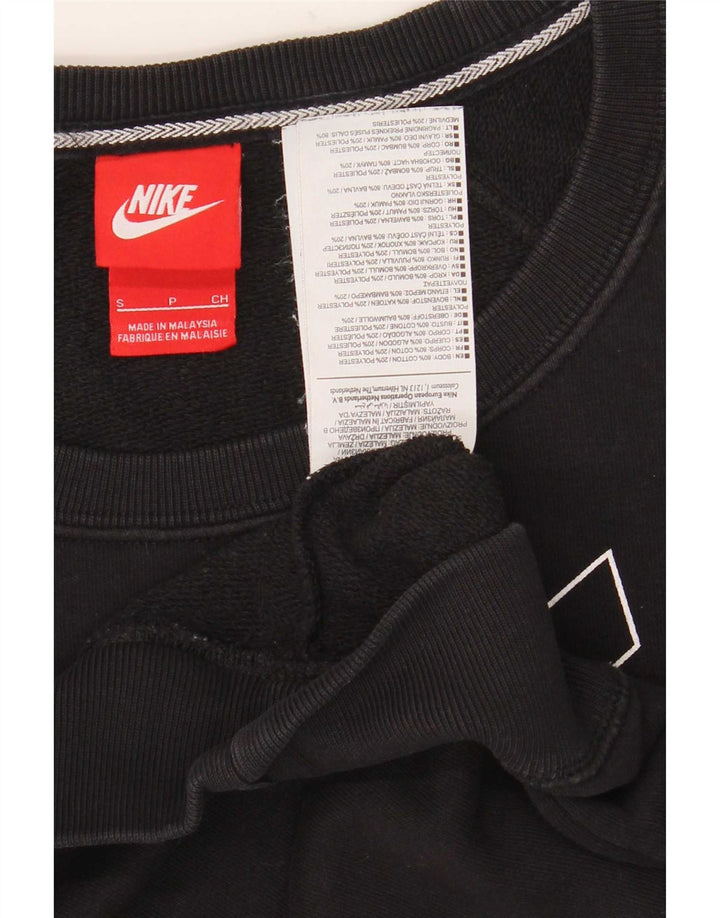 Nike Damen-Sweatshirt mit übergroßem Crop-Grafikmotiv, Gr. 10, Größe S, Schwarz