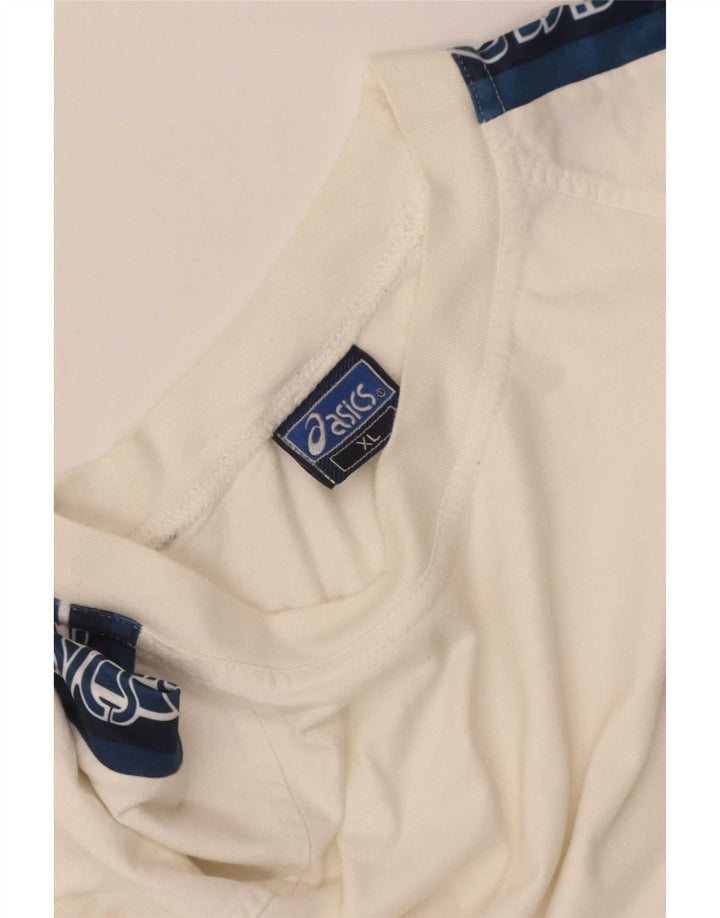 Asics Herren T-Shirt mit Grafik, XL, Weiß, Farbblock