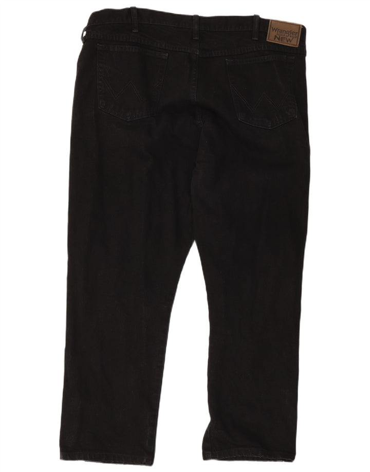 Wrangler Herren Straight Jeans W44 L30 Schwarze Baumwolle