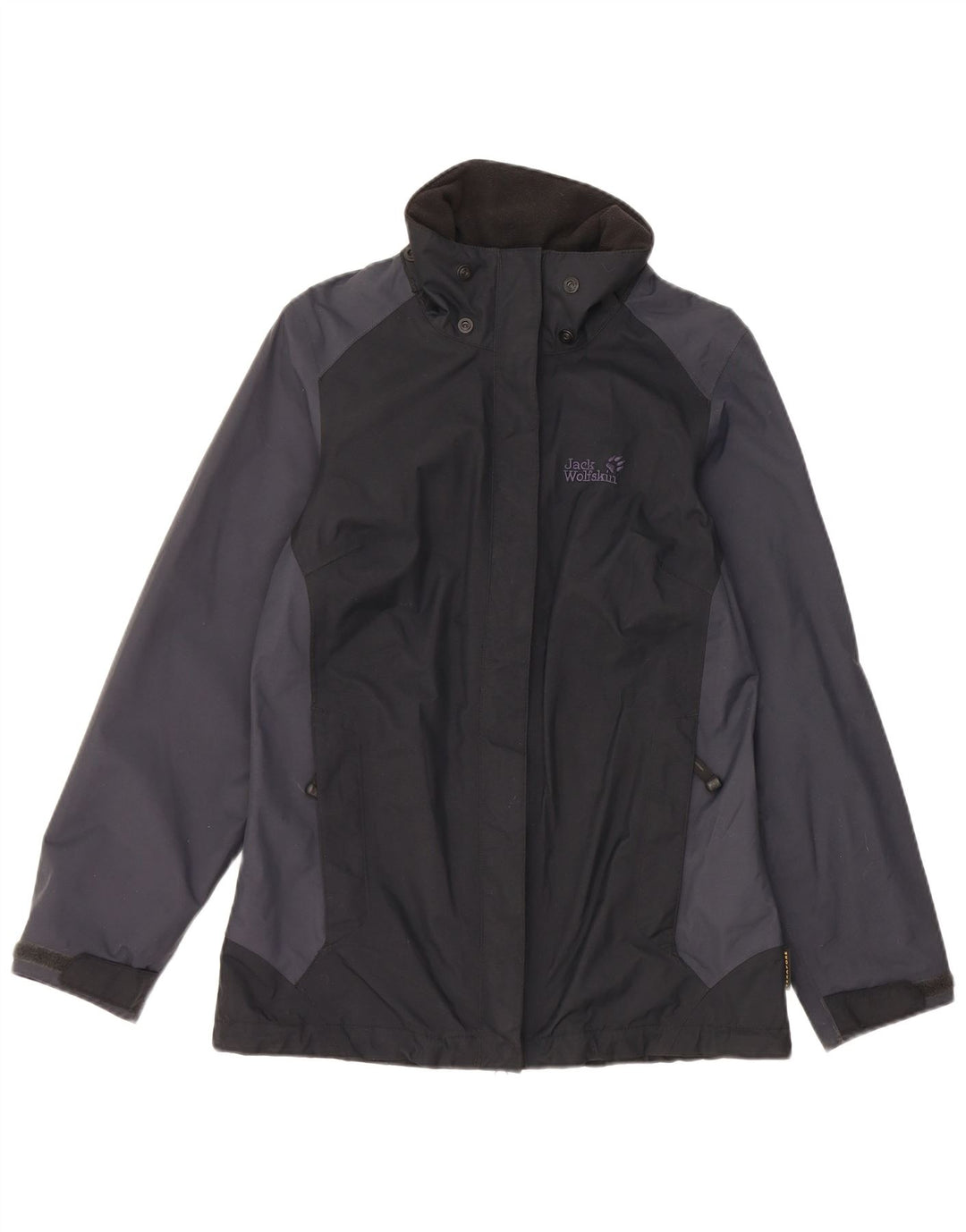 Jack Wolfskin Damen Regenjacke UK 8 Small Schwarz Colourblock