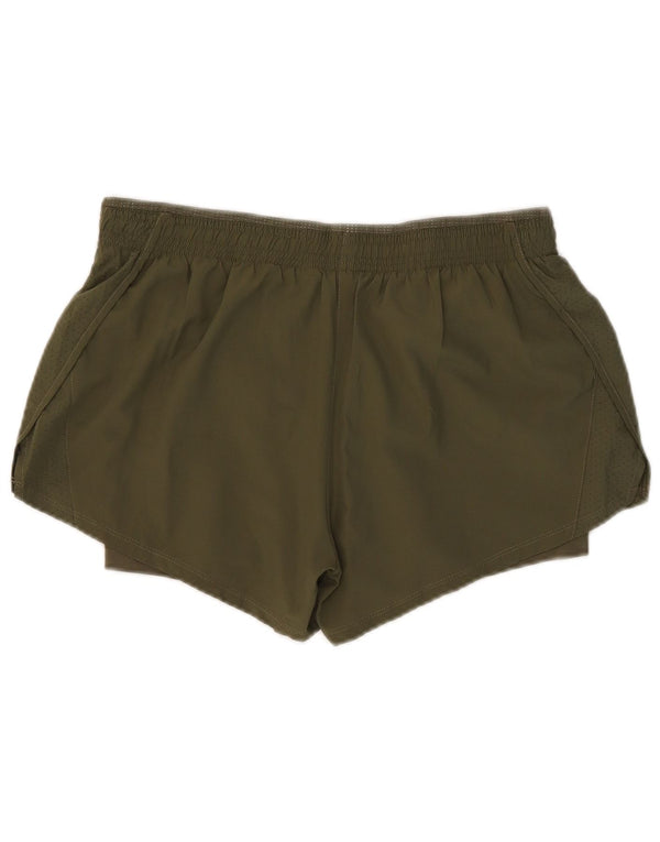 Nike Damen Dri Fit Sport Shorts UK 14 Large Khaki Polyester