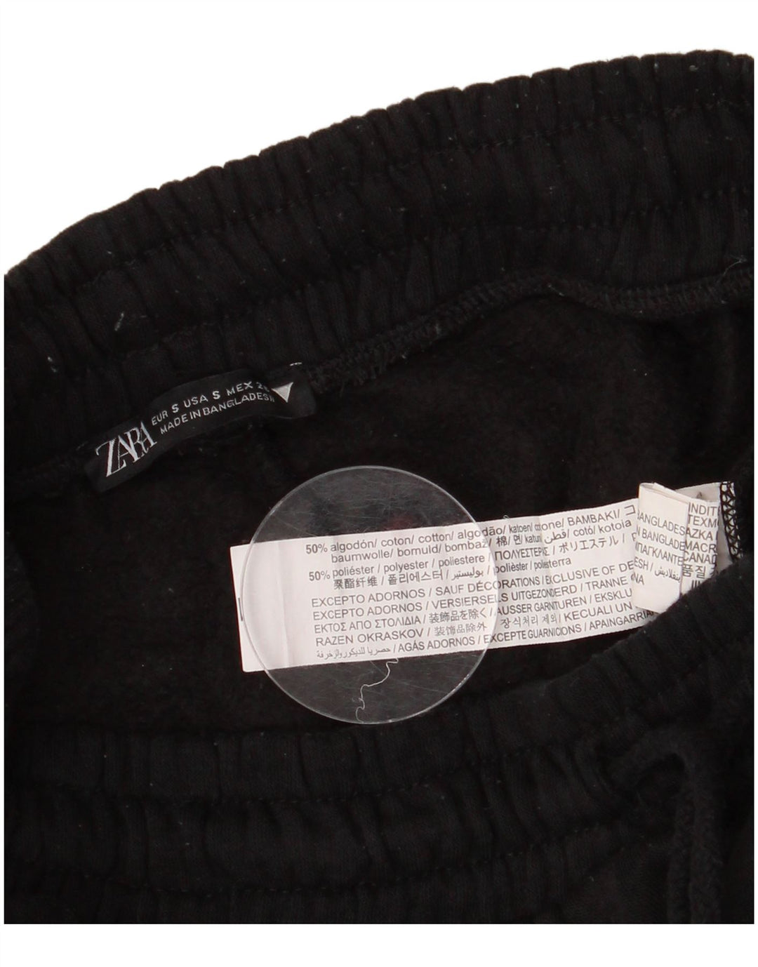 Zara Damen-Trainingshose, Jogginghose, Gr. 10, Größe S, Schwarz, Baumwolle