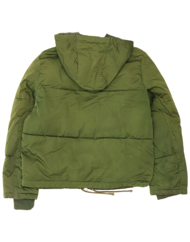 Topshop Damen-Kapuzen-Übergröße, wattierte Jacke, UK 10, Größe S, Khaki, Polyester