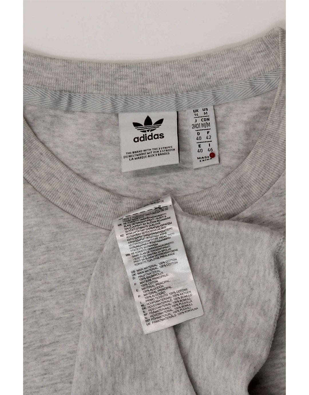 Adidas Damen Graphic T-Shirt Top UK 14 Mittelgraue Baumwolle