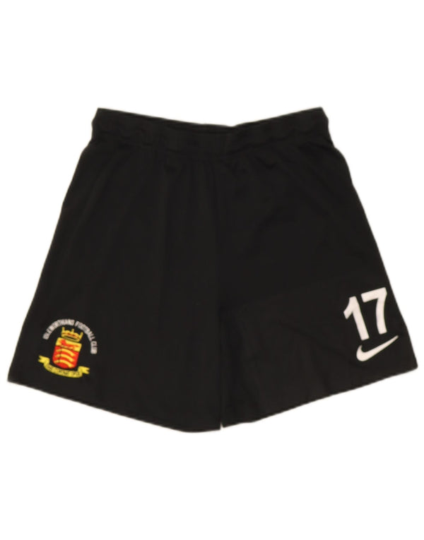 Nike Boys Dri Fit Graphic Sport Shorts 12-13 Years Large Black Polyester