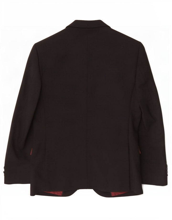 Marks & Spencer Herren-Slim-Blazer mit 2 Knöpfen, Gr. 36, Größe S, schwarze Wolle