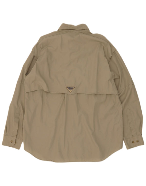 Columbia Herrenhemd aus mittlerer Khaki-Baumwolle