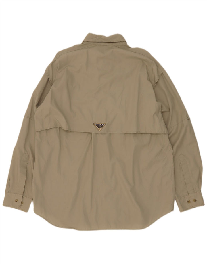 Columbia Herrenhemd aus mittlerer Khaki-Baumwolle