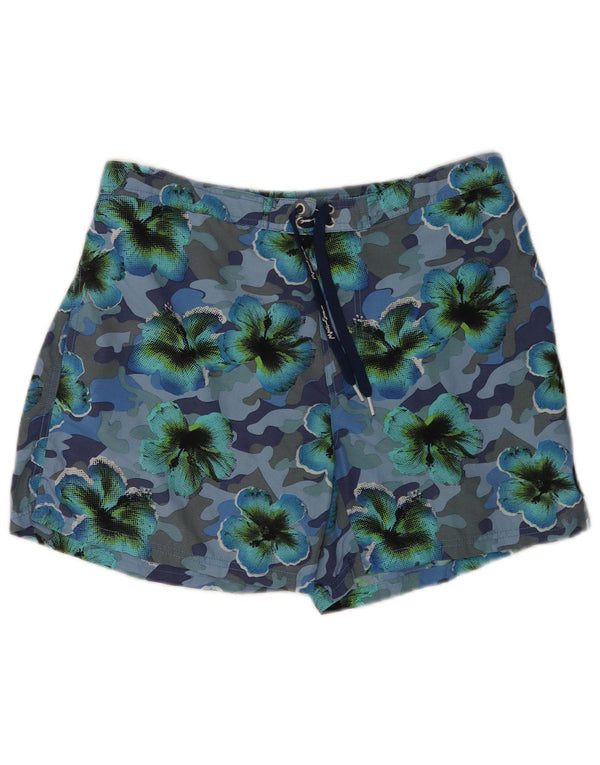 Maui and Sons Herren-Badeshorts, normal, XL, blau geblümt, Polyamid