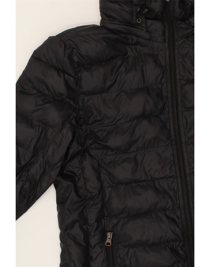 NEW BALANCE Womens Hooded Padded Jacket UK 12 Medium Black Polyamide Vintage New Balance and Second-Hand New Balance from Messina Hembry 