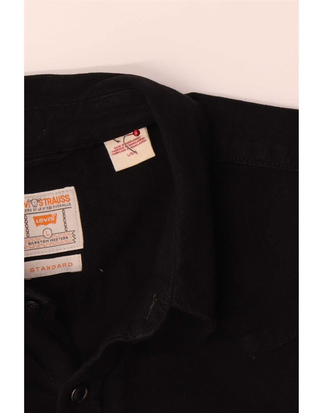 Levi's Herren Standard-Jeanshemd, groß, aus schwarzer Baumwolle