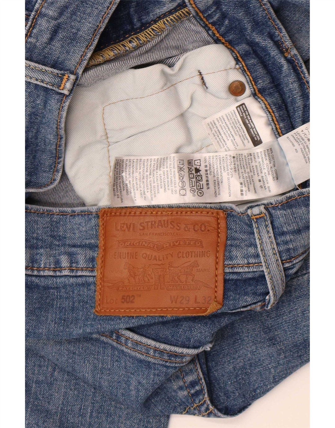 Levi's Herren 502 Tapered Jeans W29 L32 Blaue Baumwolle