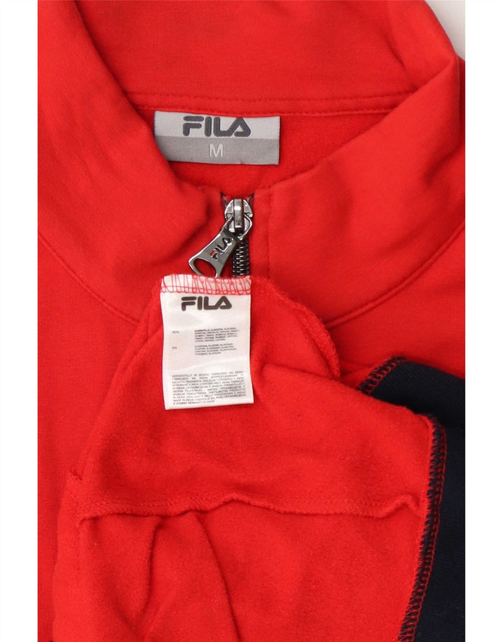 Fila Herren-Trainingsanzug-Oberjacke aus mittelroter Colourblock-Baumwolle