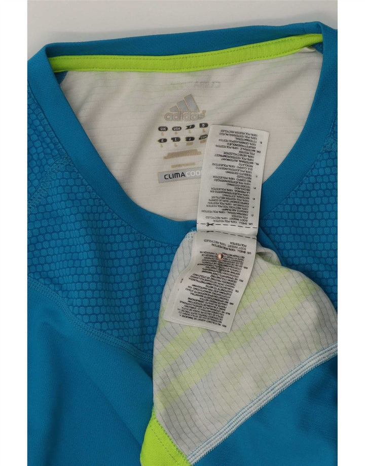 Adidas Herren Climacool T-Shirt Top, großes blaues Farbblock-Polyester