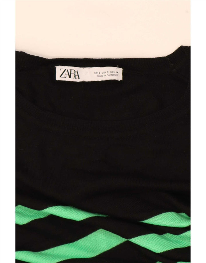 Übergroßes Blusenoberteil für Damen von Zara, Gr. 40, Größe S, Schwarz, gestreift