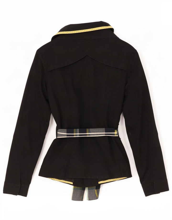 Vila Damen Kurzmantel UK 10 Small Schwarz Baumwolle