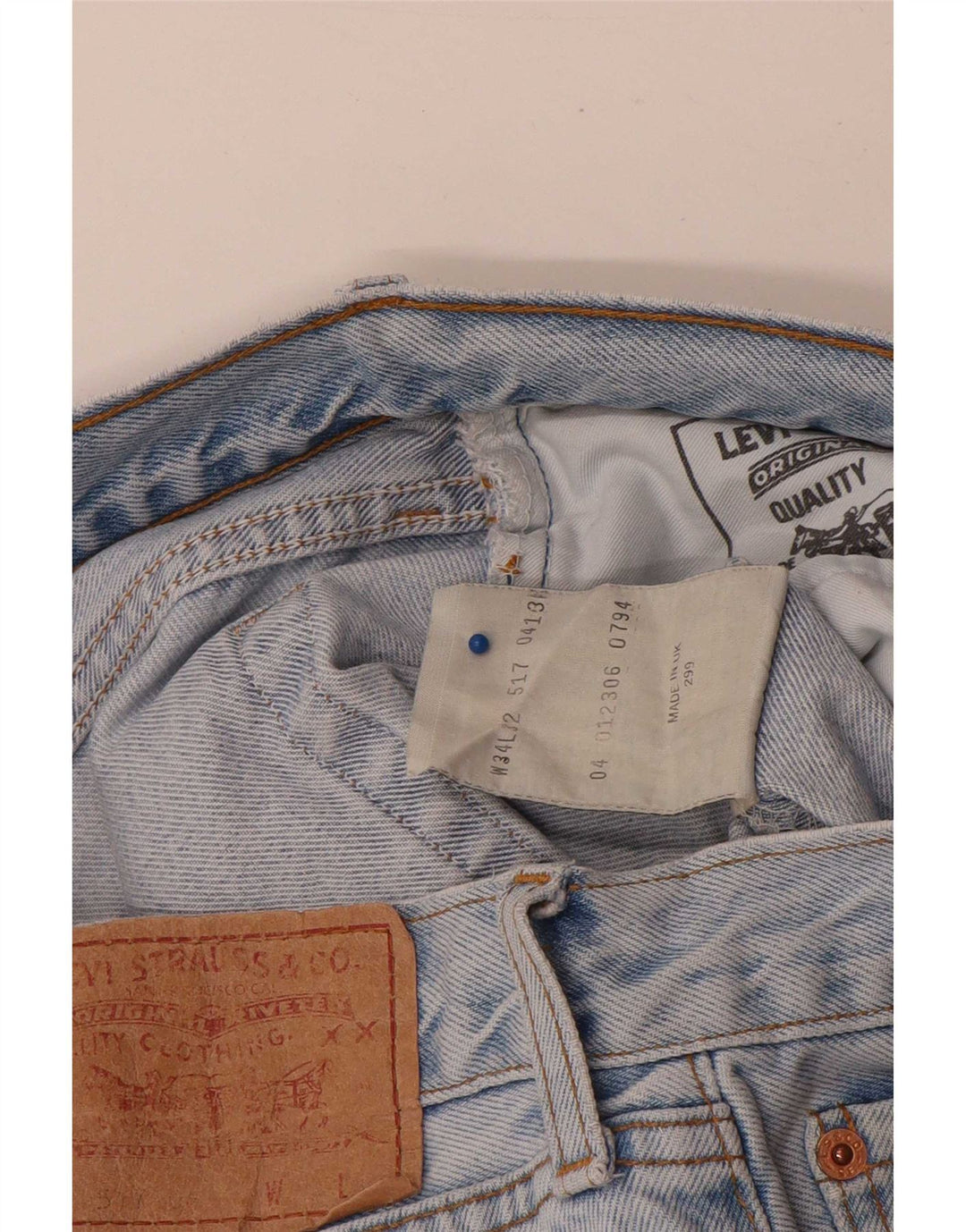 Levi's Herren 517 Straight Jeans W34 L32 Blaue Baumwolle